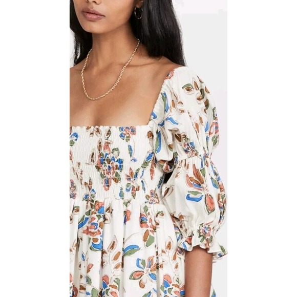 Misa Los Angeles Zadie floral mini dress Sz XS In Flora Block Smocked (A - Picture 3 of 7